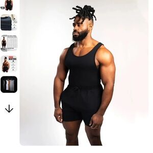 Black Tank Top and Shorts Set